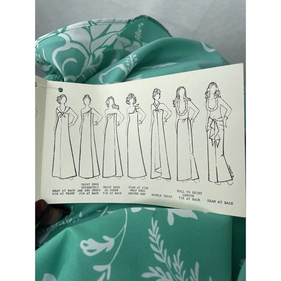 Vintage 70s - Hilo Hatties Pareau Mint Hibiscus Floral Dress - Original New Tags - Picture 5 of 15